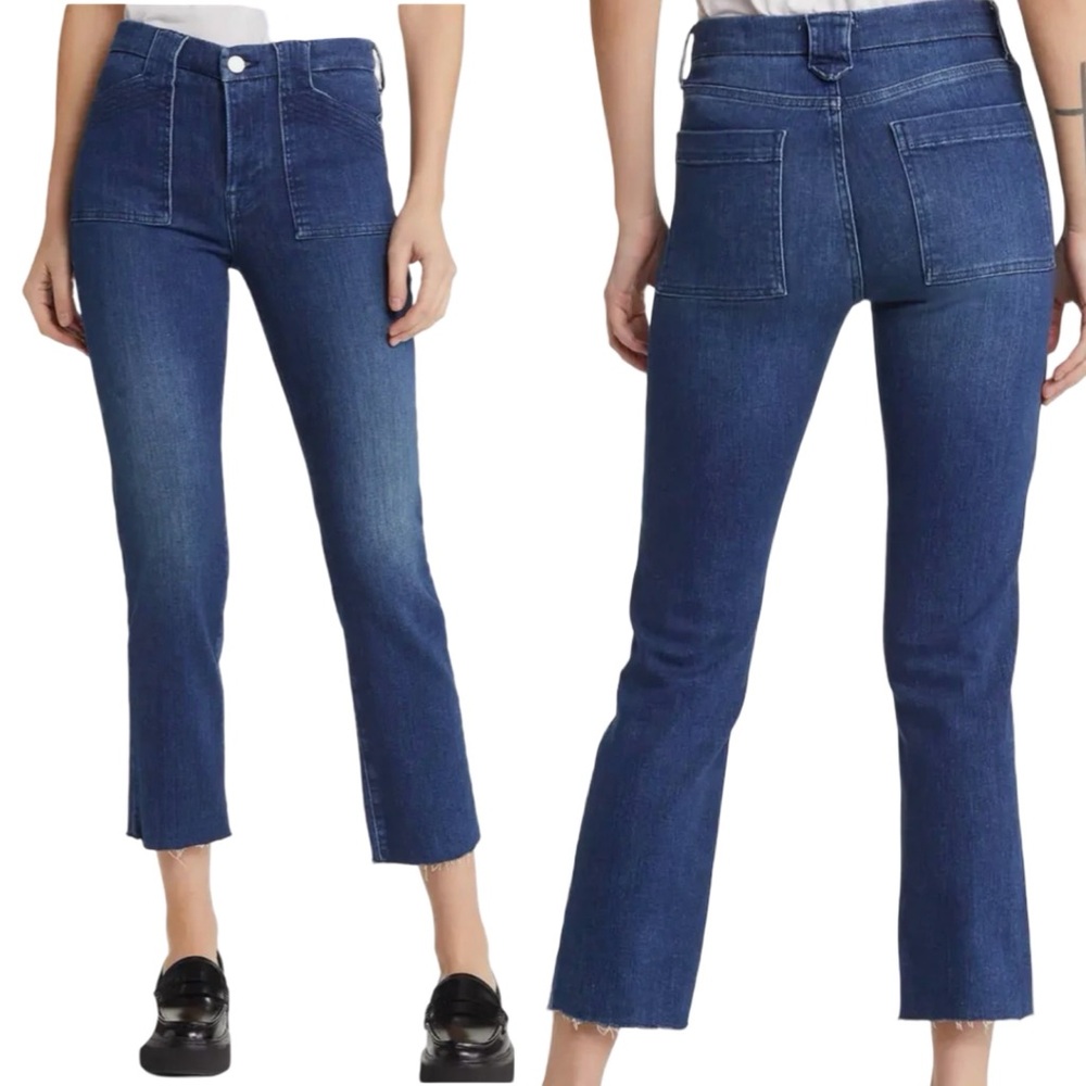 FRAME Le High Straight Trapunto crop. EUC